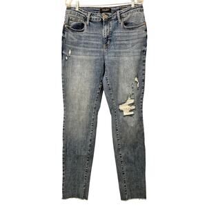 Judy Blue Los Angeles Distressed Boyfriend Fit Raw Hem Jeans Women's Size 15/32